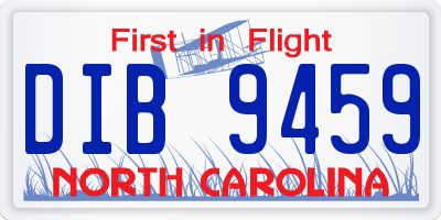 NC license plate DIB9459