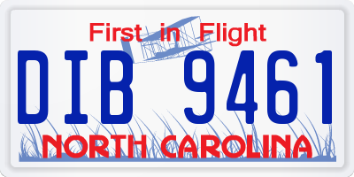 NC license plate DIB9461