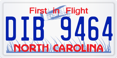 NC license plate DIB9464