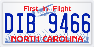NC license plate DIB9466