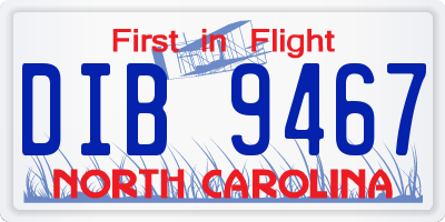 NC license plate DIB9467