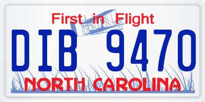 NC license plate DIB9470