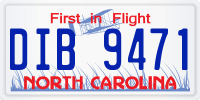 NC license plate DIB9471