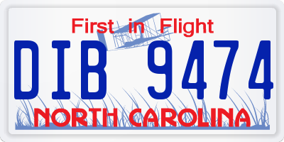 NC license plate DIB9474