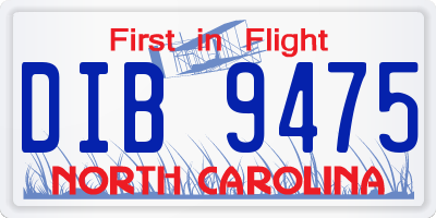 NC license plate DIB9475