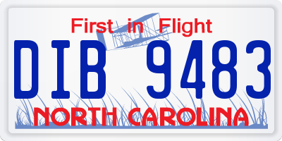 NC license plate DIB9483