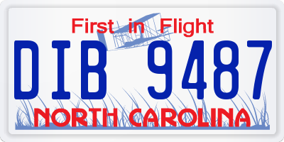 NC license plate DIB9487