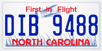 NC license plate DIB9488