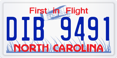 NC license plate DIB9491