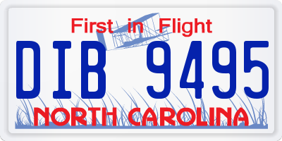 NC license plate DIB9495