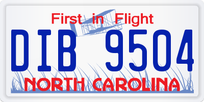 NC license plate DIB9504