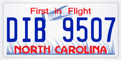 NC license plate DIB9507