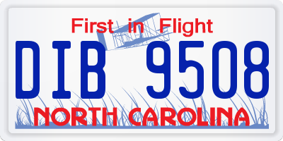 NC license plate DIB9508