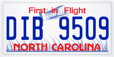 NC license plate DIB9509