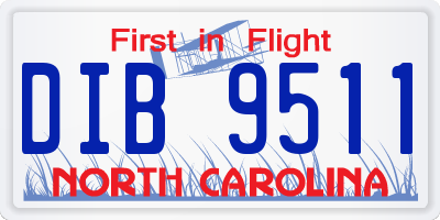 NC license plate DIB9511