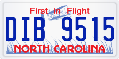 NC license plate DIB9515