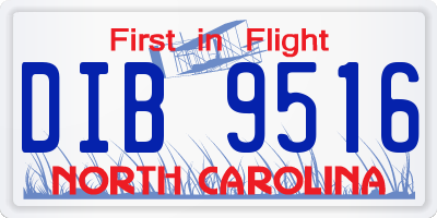 NC license plate DIB9516