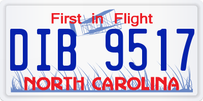 NC license plate DIB9517