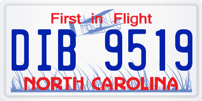 NC license plate DIB9519