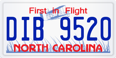 NC license plate DIB9520