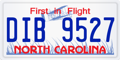 NC license plate DIB9527
