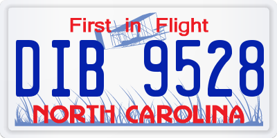 NC license plate DIB9528
