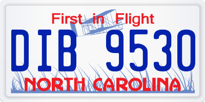 NC license plate DIB9530