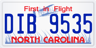 NC license plate DIB9535