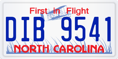 NC license plate DIB9541