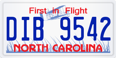 NC license plate DIB9542