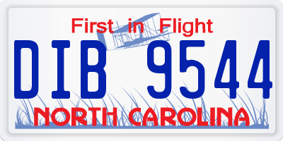 NC license plate DIB9544