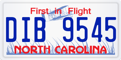 NC license plate DIB9545