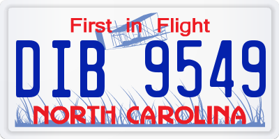 NC license plate DIB9549
