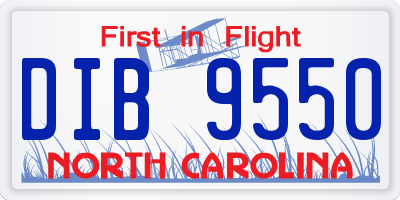 NC license plate DIB9550