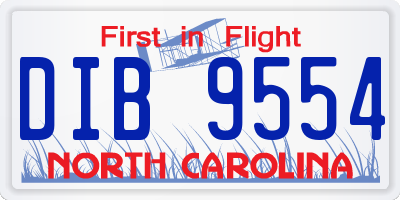NC license plate DIB9554