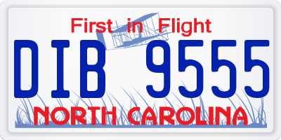 NC license plate DIB9555