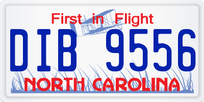 NC license plate DIB9556