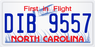 NC license plate DIB9557