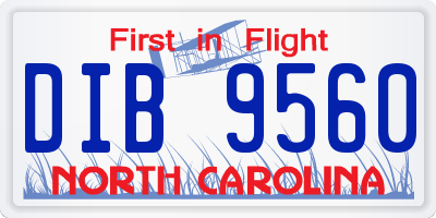 NC license plate DIB9560