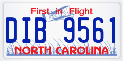 NC license plate DIB9561