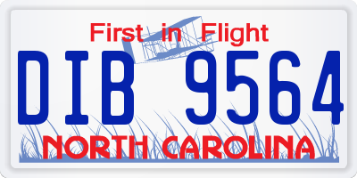 NC license plate DIB9564