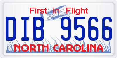 NC license plate DIB9566
