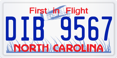 NC license plate DIB9567