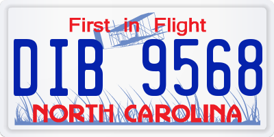 NC license plate DIB9568