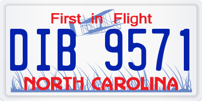 NC license plate DIB9571