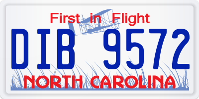 NC license plate DIB9572