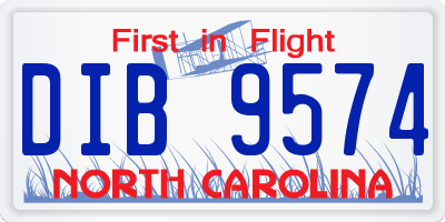 NC license plate DIB9574