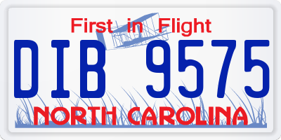 NC license plate DIB9575