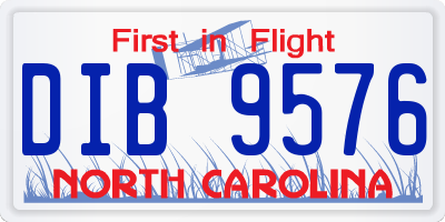 NC license plate DIB9576