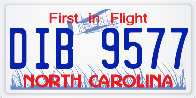 NC license plate DIB9577